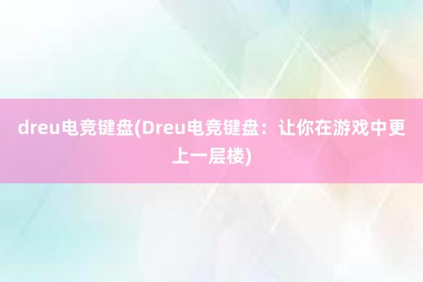 dreu电竞键盘(Dreu电竞键盘：让你在游戏中更上一层楼)