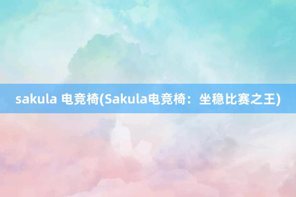 sakula 电竞椅(Sakula电竞椅：坐稳比赛之王)