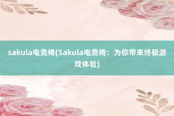 sakula电竞椅(Sakula电竞椅：为你带来终极游戏体验)