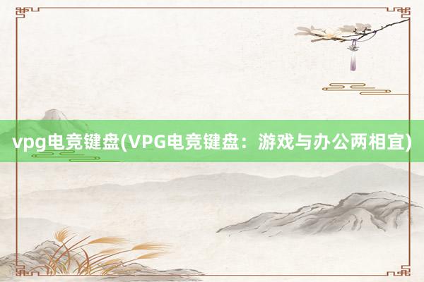 vpg电竞键盘(VPG电竞键盘：游戏与办公两相宜)