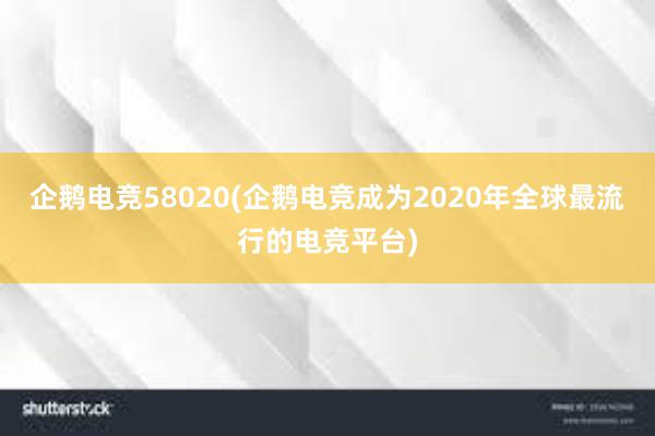 企鹅电竞58020(企鹅电竞成为2020年全球最流行的电竞平台)