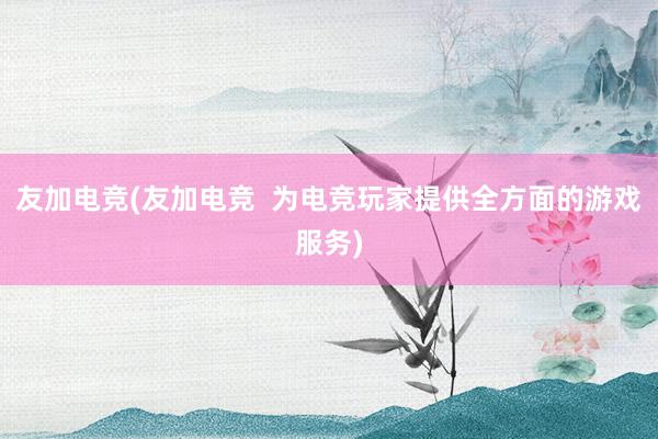 友加电竞(友加电竞  为电竞玩家提供全方面的游戏服务)