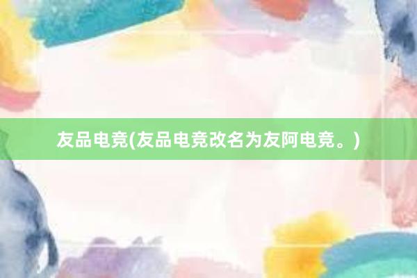 友品电竞(友品电竞改名为友阿电竞。)