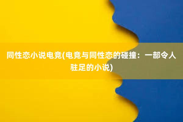 同性恋小说电竞(电竞与同性恋的碰撞：一部令人驻足的小说)