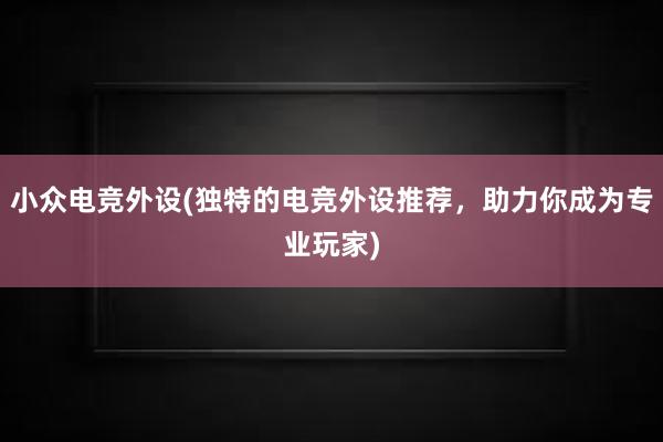 小众电竞外设(独特的电竞外设推荐，助力你成为专业玩家)