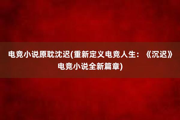 电竞小说原耽沈迟(重新定义电竞人生：《沉迟》电竞小说全新篇章)