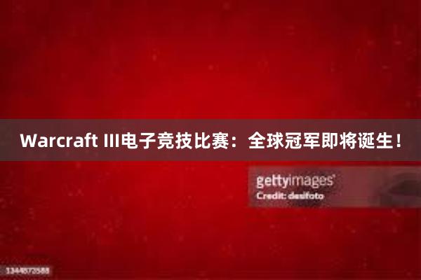 Warcraft III电子竞技比赛：全球冠军即将诞生！