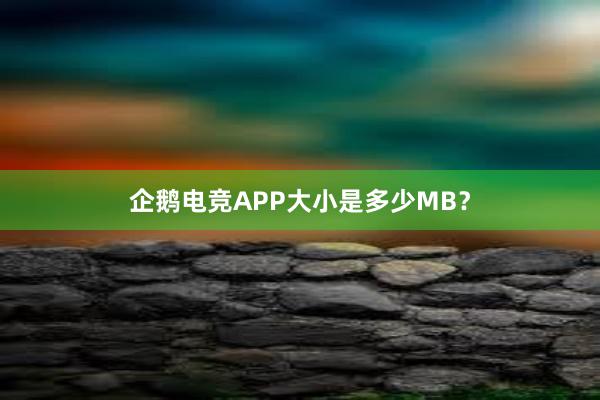 企鹅电竞APP大小是多少MB？