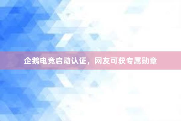 企鹅电竞启动认证，网友可获专属勋章