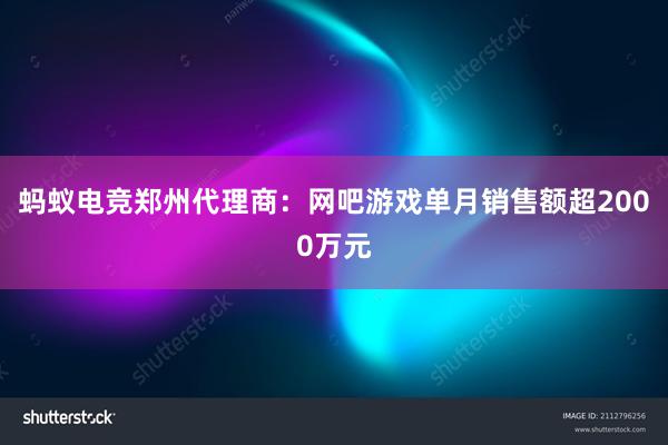 蚂蚁电竞郑州代理商：网吧游戏单月销售额超2000万元