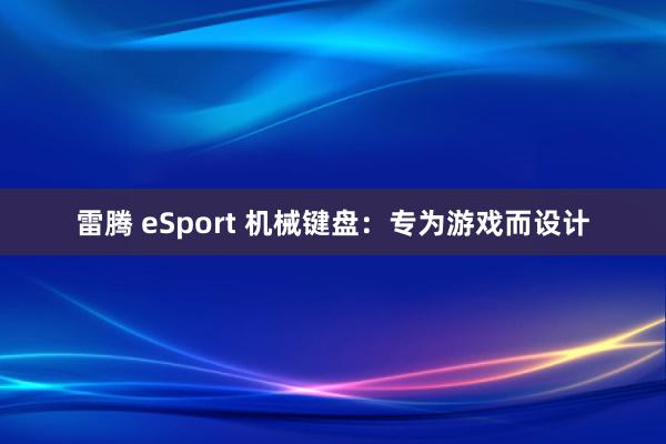 雷腾 eSport 机械键盘：专为游戏而设计